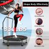 KENSONE 40" Foldable Mini Trampoline, Indoor Trampoline for Kids, Adults Indoor/Garden Workout, Fitness Rebounder with Adjustable Foam Handle, Max Load 330 lbs view 2