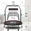 KENSONE 40" Foldable Mini Trampoline, Indoor Trampoline for Kids, Adults Indoor/Garden Workout, Fitness Rebounder with Adjustable Foam Handle, Max Load 330 lbs view 3