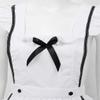 ACSUSS Womens French Maid Cosplay Costume Lingerie Set Apron with Hair Hoop and G-string Briefs White One Size view 4