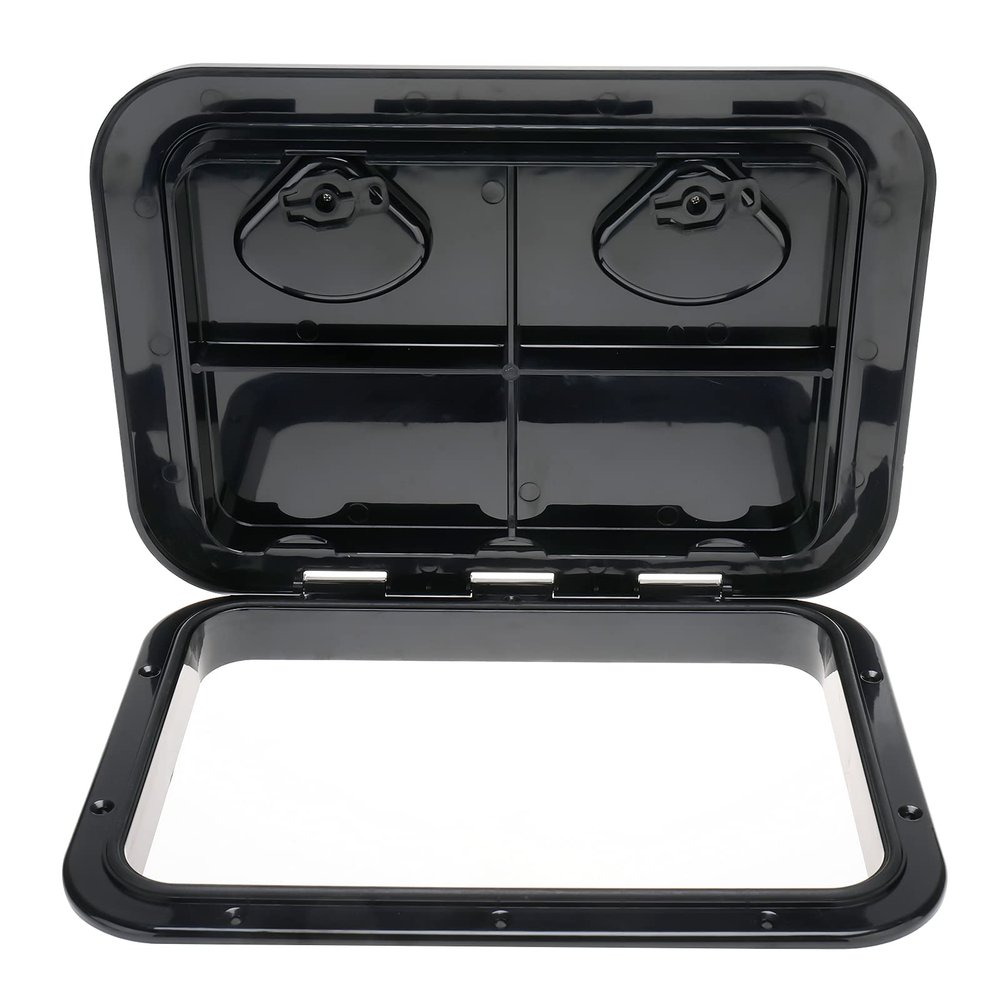 Amarine Made Marine Deck Hatch Boat Deck Hatch Access Hatch and Lid Marine Hatch for Boat 12-3/8" X 17-1/4" - White - 315mmx440mm (Black)