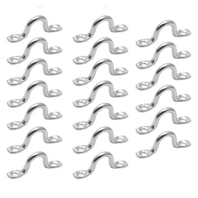 Augiimor 20PCS Pad Eye Straps, Stainless Steel Boat Top Pad Eye, 3mm Eye Straps Tie Down Kayak Deck Loops for Boat Top, Marine Boat Hardware