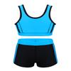 iiniim Kids Girls 2 Piece Athletic Sports Bra Tank Top with Shorts Tankini Swimsuit Summer Beach wear Bathing Suit Blue 3-4 view 1