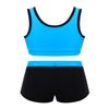 iiniim Kids Girls 2 Piece Athletic Sports Bra Tank Top with Shorts Tankini Swimsuit Summer Beach wear Bathing Suit Blue 3-4 view 2