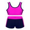 iiniim Kids Girls 2 Piece Athletic Sports Bra Tank Top with Shorts Tankini Swimsuit Summer Beach wear Bathing Suit Rose Red 3-4 view 1