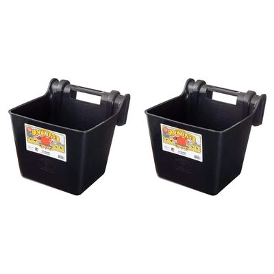 Little Giant HF15BLACK Heavy Duty 15 Quart Mountable Plastic Hook Feeder, Black (2 Pack)