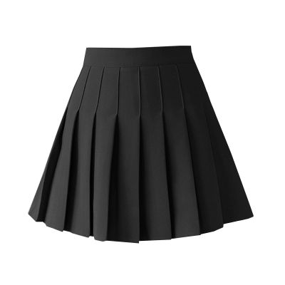 TONCHENGSD Women's High Waist Pleated Mini Skirt Skater Tennis Skirt (Black,L)