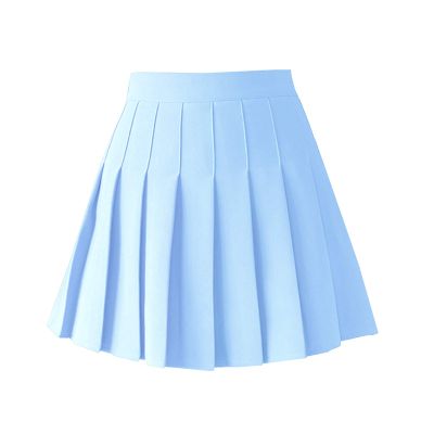 TONCHENGSD Women's High Waist Pleated Mini Skirt Skater Tennis Skirt (Light Blue,S)