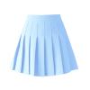 TONCHENGSD Women's High Waist Pleated Mini Skirt Skater Tennis Skirt (Light Blue,S) view 1