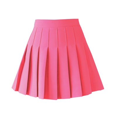 TONCHENGSD Women's High Waist Pleated Mini Skirt Skater Tennis Skirt (Rose red,L)