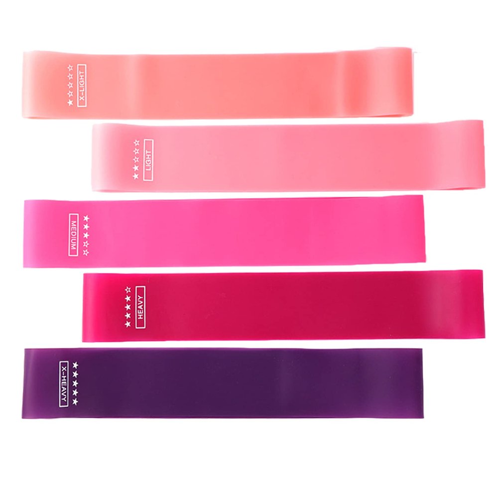 Resistance Loop Bands, Resistance Exercise Bands for Home Fitness, Stretching, Strength Training, Physical Therapy, Pilates Flex Bands Pink
