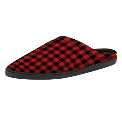 KingSize Men's Fleece Clog Slippers - 15 M, Red Buffalo Check
