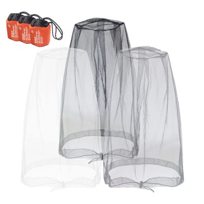 Anvin Mosquito Head Mesh Nets Gnat Face Netting for No See Ums Insects Bugs Gnats Biting Midges from Any Outdoor Activities, Works Over Most Hats Comes with Free Stock Pouches (3pcs, Grey+Black+White)