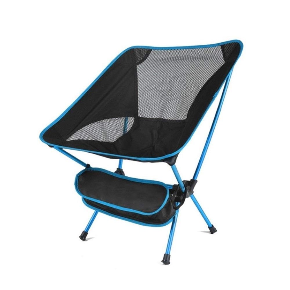 Adjustable Chairs Travel Ultralight Folding Chair Superhard High Load Outdoor Camping Chair Portable Beach Hiking Picnic Seat Fishing Tools Chair Happy (Color : Sky Blue)