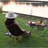 Adjustable Chairs Travel Ultralight Folding Chair Superhard High Load Outdoor Camping Chair Portable Beach Hiking Picnic Seat Fishing Tools Chair Happy (Color : Sky Blue) view 2