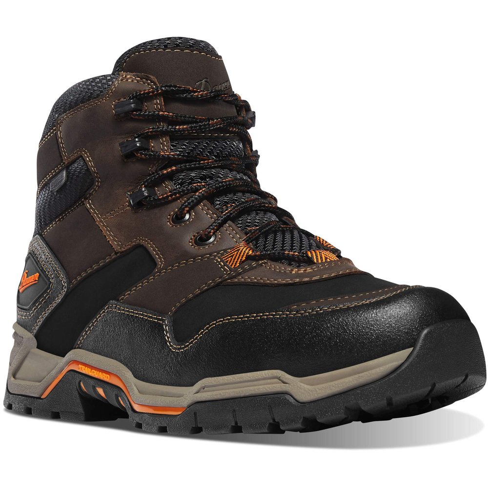 Danner Field Ranger 6 Waterproof Work Boots for Men - Durable Leather and Textile with Breathable Dry and Slip-Resistant Outsole, EH Rated, Brown - 10.5 D