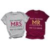 Just Married Shirt Personalized His and Her Tee Matching Newlywed Mrs Mr Outfits view 1