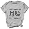 Just Married Shirt Personalized His and Her Tee Matching Newlywed Mrs Mr Outfits view 3