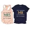 Just Married Shirt Personalized His and Her Tee Matching Newlywed Mrs Mr Outfits view 1