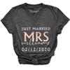 Just Married Shirt Personalized His and Her Tee Matching Newlywed Mrs Mr Outfits view 2