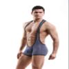 4UFIT Men's Suspender Wrestling Singlet Bulge Pouch Leotard Bodysuit Boxer Underwear view 2
