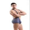 4UFIT Men's Suspender Wrestling Singlet Bulge Pouch Leotard Bodysuit Boxer Underwear view 4