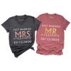 Just Married Shirt Personalized His and Her Tee Matching Newlywed Mrs Mr Outfits view 1