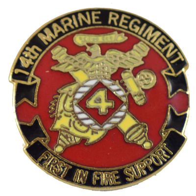 14th Marine Regiment LAPEL PIN OR HAT PIN - Size 1" - VETERAN OWNED BUSINESS
