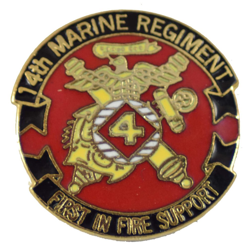 14th Marine Regiment LAPEL PIN OR HAT PIN - Size 1" - VETERAN OWNED BUSINESS