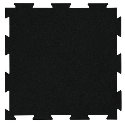 Playsafer Genaflex Lite Rubber 8mm Interlocking Tiles for Gym Flooring, Exercise Equipment, Exercise Areas - 20" X 20" (Black, 1 Tile - 2.7 Sq. Ft.)