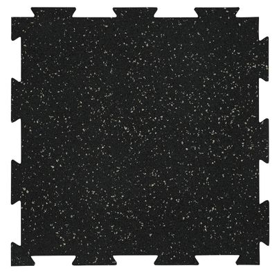 Playsafer Genaflex Lite Rubber 8mm Interlocking Tiles for Gym Flooring - Exercise Equipment, Exercise Areas - 20" X 20" (Grey/Black, 1 Tile - 2.7 Sq. Ft.)