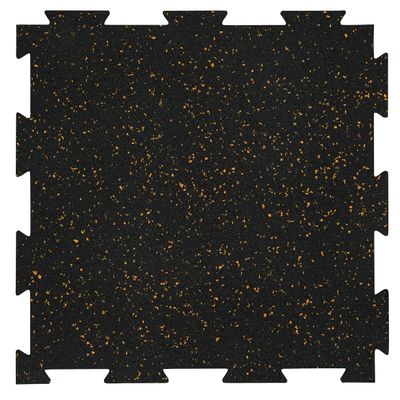 Playsafer Genaflex Lite Rubber 8mm Interlocking Tiles for Gym Flooring - Exercise Equipment, Exercise Areas - 20" X 20" (Tan/Black, 1 Tile - 2.7 Sq. Ft.)
