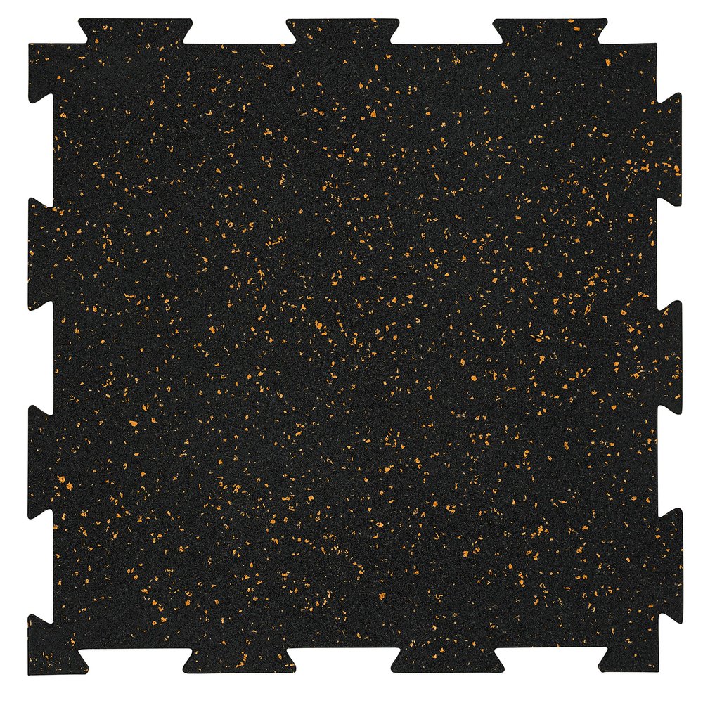 Playsafer Genaflex Lite Rubber 8mm Interlocking Tiles for Gym Flooring - Exercise Equipment, Exercise Areas - 20" X 20" (Tan/Black, 1 Tile - 2.7 Sq. Ft.)