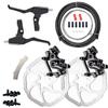 Farbetter Mechanical Bike Disc Brake Kit, Including Front and Rear Caliper, Brakes Cables, Brake Levers, 160mm Rotor, with Cable End Tips Caps, Rotating S-Hook Clips, Disc Rotor Adjuster (Black) view 1
