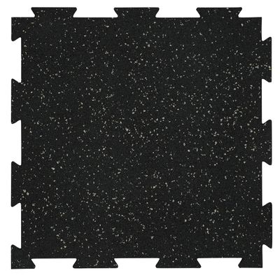 Playsafer Genaflex Lite Rubber 8mm Interlocking Tiles for Gym Flooring - Exercise Equipment, Exercise Areas - 20" X 20" (Grey/Black, 30 Tiles - 81 Sq. Ft.)