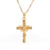 24k Gold Color Cross Orthodox Christianity Jewelry Church Cross Pendant Necklace view 1