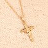 24k Gold Color Cross Orthodox Christianity Jewelry Church Cross Pendant Necklace view 3