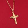 24k Gold Color Cross Orthodox Christianity Jewelry Church Cross Pendant Necklace view 4