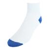 CTM Men's Cotton Blend Ankle Socks (4 Pair Pack), White with Royal Blue view 1