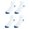 CTM Men's Cotton Blend Ankle Socks (4 Pair Pack), White with Royal Blue view 2
