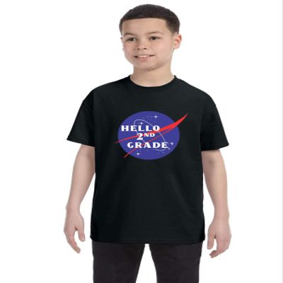 ALLNTRENDS Kids Youth T Shirt Hello 2nd 3rd 5th Grade Spaceship Kids Graduation Shirts (S, Grade 2)