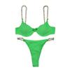 AIBEARTY Women's Sexy Metal Chain Strap Triangle Bikini Set 2 Piece Swimsuit Bathing Suit for Beach Party Festival (Green, Medium) view 1