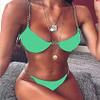 AIBEARTY Women's Sexy Metal Chain Strap Triangle Bikini Set 2 Piece Swimsuit Bathing Suit for Beach Party Festival (Green, Medium) view 2