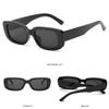 IKANOO Retro Rectangle Sunglasses for Women Men Small Square Frame Trendy Y2K 90s Black Sunglasses (Black) view 2