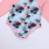 FEESHOW Kids Baby Girls Floral Long Sleeve Rash Guard Swimsuit Shirt Tops UV Sun Protective Swimwear Bathing Suit Pink Palm 14 view 4