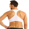 Hularka Men's Sleeveless Y-Back Muscle Half Tank Top Vest Tee Shirt Crop Top Sports T-Shirt White Large view 2