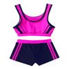 JEATHA Kids Girls Sleeveless Tank Top with Shorts Set Swimwear Swimsuit Splice Gymnastic Exercise Rash Guard Rose Red 3-4 view 3