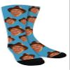 Novelty Custom Face Socks, Personalized Picture Printed Socks for Men, Women (Light Blue, X-Large) view 1