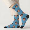 Novelty Custom Face Socks, Personalized Picture Printed Socks for Men, Women (Light Blue, X-Large) view 2