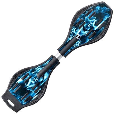 2 Wheel Twisty Caster Board,Complete Skateboards- Standard Skateboards with Colorful Flashing Wheels for Beginners Starter Kids Boys Girls Teenager-32.2x8.6inch, Longboard Skateboards