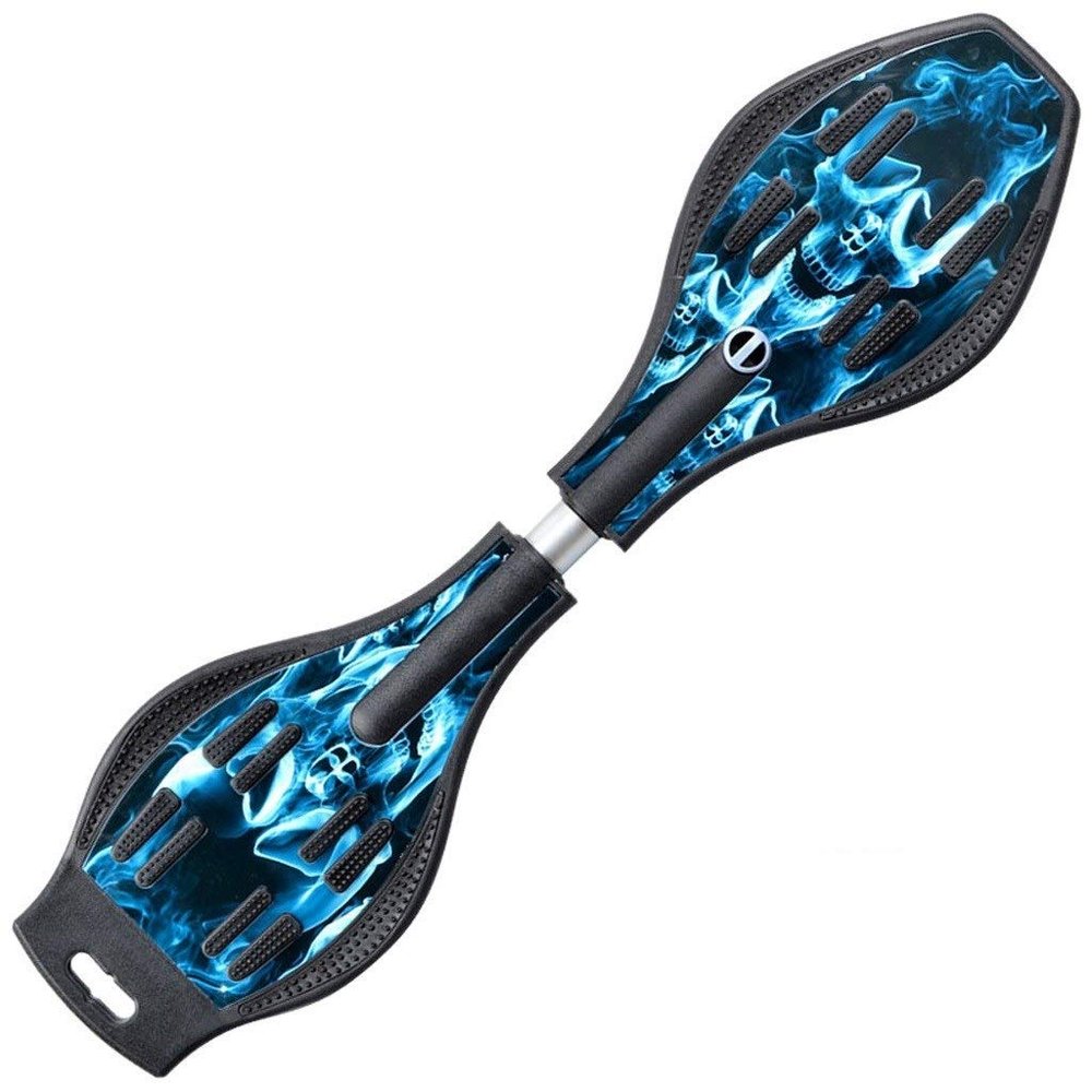2 Wheel Twisty Caster Board,Complete Skateboards- Standard Skateboards with Colorful Flashing Wheels for Beginners Starter Kids Boys Girls Teenager-32.2x8.6inch, Longboard Skateboards